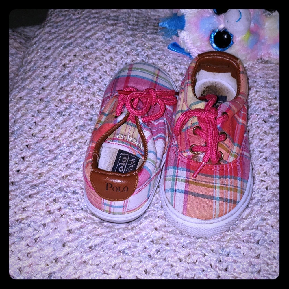 Boys Polo sneakers in Spring Plaid.